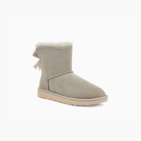 UGG Mini Bailey Bow II Grey Boots for Women (WIGT76248)